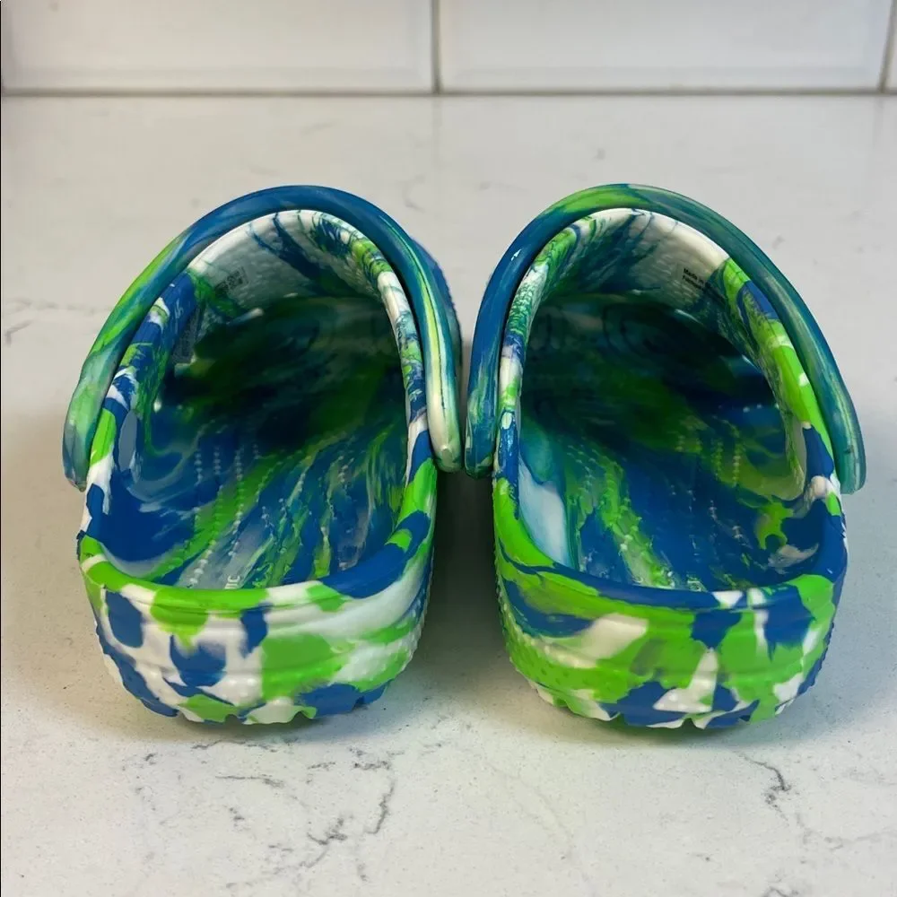 Crocs Kids Classic Glow-in-the-Dark Marbled Clogs 